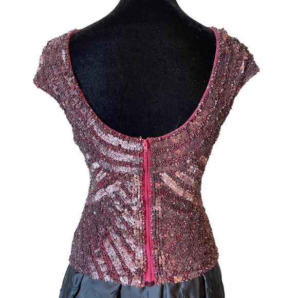 Theia Burgundy Sequin Top - Picture 6 of 10